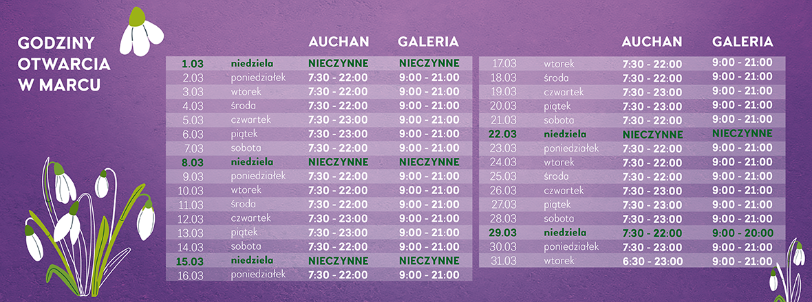 Krokus godziny otwarci w marcu