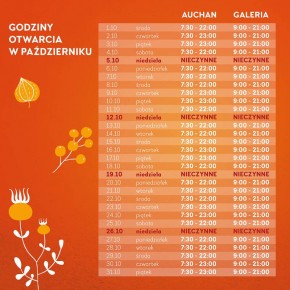 Godziny otwarcia w październiku