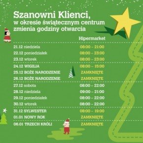 Sprawdź godziny otwarcia centrum