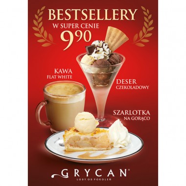BESTSELLERY w Lodziarnio-kawiarnie GRYCAN LODY OD POKOLEŃ 