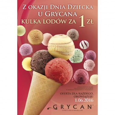 W Dniu Dziecka kulka lodów GRYCAN tylko za 1 zł