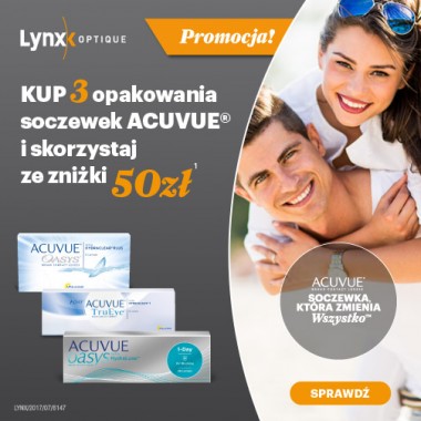 Kup 3 opakowania soczewek kontaktowych Acuvue ® i skorzystaj ze zniżki  50 zł !