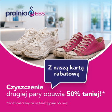 Druga para obuwia 50% taniej z Kartą Rabatową Pralni EBS!